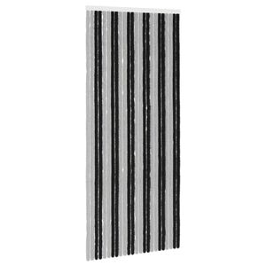 vidaXL Insektenschutzvorhang Chenille Grau und Schwarz 100 x 230 cm