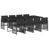 vidaXL 9-tlg. Garten-Essgruppe mit Kissen Schwarz Poly Rattan