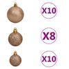 vidaXL K&uuml;nstlicher Weihnachtsbaum Beleuchtung & Kugeln Silber 210 cm