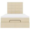 vidaXL Ottoman-Bett mit Matratze Creme 120x190 cm Stoff