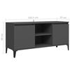vidaXL TV-Schrank mit Metallbeinen Grau 103,5x35x50 cm