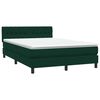 vidaXL Boxspringbett mit Matratze & LED Dunkelgr&uuml;n 160x220 cm Samt
