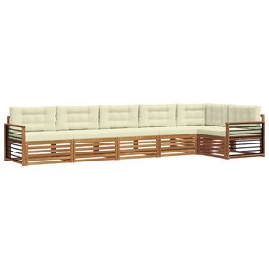 vidaXL Outdoor-Sofagarnitur mit Kissen 6 pcs Natur und Creme