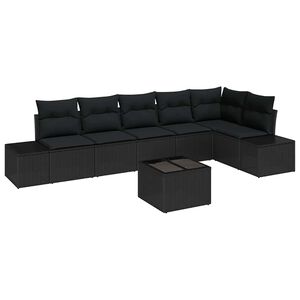 vidaXL Gartensofa-set mit Speicher Schwarz Poly-Rattan
