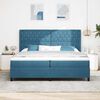 vidaXL Boxspringbett mit Matratze mit Kopfteil Blau 200 x 200 cm Samt