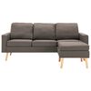 vidaXL 3-Sitzer-Sofa mit Hocker Taupe Stoff