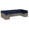 vidaXL Gartensofa-set mit Kissen 10 pcs Grau Poly-Rattan