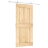 vidaXL Schiebet&uuml;r Nat&uuml;rlich und Wei&szlig; 95 x 210 cm Massivkiefer