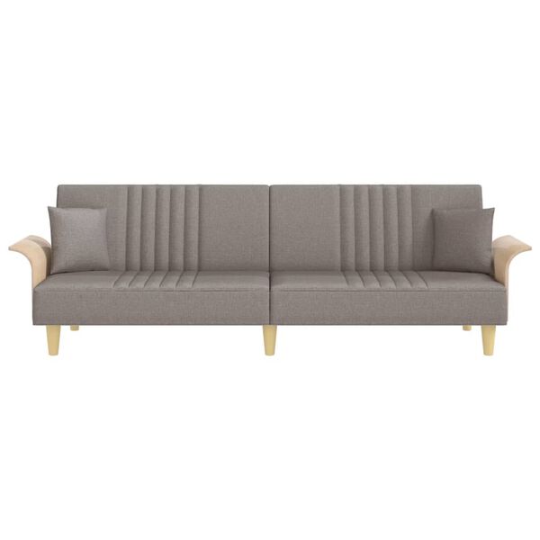 vidaXL Schlafsofa mit Armlehnen Taupe Stoff