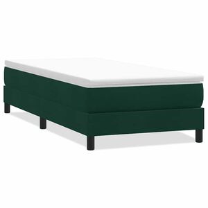 vidaXL Boxspringbett ohne Matratze Dunkelgr&uuml;n 90x220 cm Samt