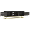 vidaXL TV-Schrank Schwarz Golden 120 x 30 x 40 cm Massivholz Mango