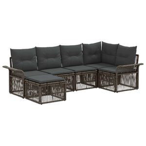 vidaXL Gartensofa-set 6 pcs Grau Poly-Rattan