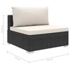 vidaXL 13-tlg. Garten-Lounge-Set mit Auflagen Poly Rattan Schwarz