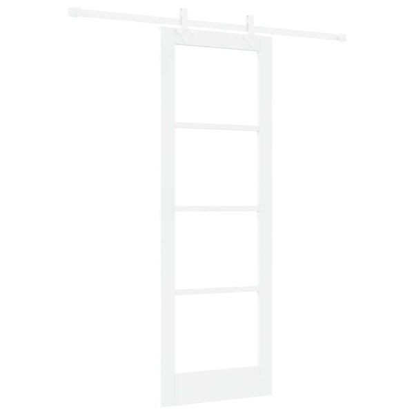 vidaXL Schiebet&uuml;r Wei&szlig; 73,5 x 211 cm Massivholz Kiefer und Glas