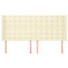 vidaXL Kopfteil mit Ohren Creme 203x16x118/128 cm Kunstleder