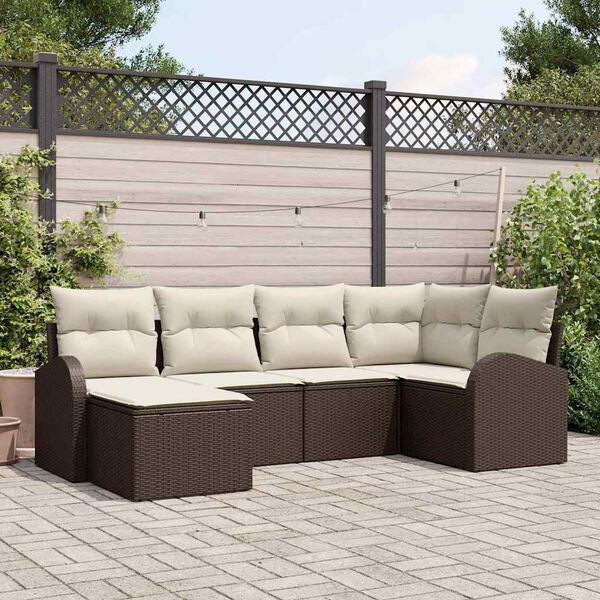 vidaXL Gartensofa-set Braun Poly-Rattan
