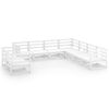 vidaXL 9-tlg. Garten-Lounge-Set Wei&szlig; Kiefer Massivholz
