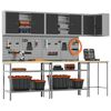vidaXL Arbeitsschrankset mit Regal mit Schloss 10 pcs Schwarz und Grau