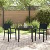 vidaXL Garten Essgruppe 3 pcs Schwarz Pulverbeschichteter Stahl
