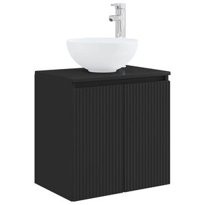 vidaXL Wandmontierte Waschtisch Schwarz 49,5 x 41 x 64,5 cm