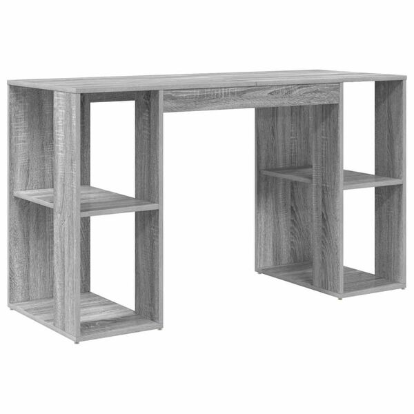 vidaXL Schreibtisch Graues Sonoma 130 x 50,5 x 75 cm Holzwerkstoff