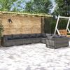 vidaXL 9-tlg. Garten-Lounge-Set mit Kissen Poly Rattan Grau