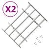 vidaXL Fenstergitter Verstellbar f&uuml;r Fenster 2 Stk. 1000-1500 mm