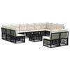 vidaXL Gartensofa-set 13 pcs Schwarz Poly-Rattan