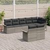 vidaXL Gartensofa-set mit Speicher 8 pcs Hellgrau Poly-Rattan