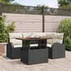 vidaXL Garten-Sofa-Set mit Speicher 5 pcs Schwarz Poly Rattan