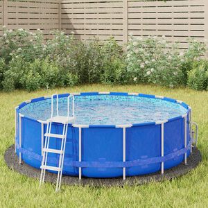 vidaXL Pool-Bodentuch Hellgrau &Oslash;306 cm Polyester Geotextil