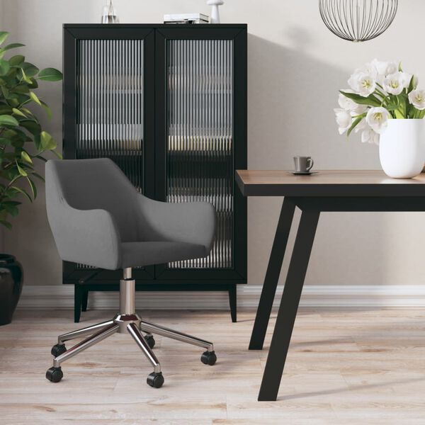 vidaXL Esszimmerstuhl Drehbar Dunkelgrau Stoff