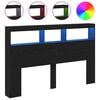 vidaXL LED-Kopfteil mit Ablagen Schwarz Eichen-Optik 160x17x102 cm