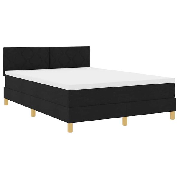 vidaXL Boxspringbett mit Matratze Schwarz 160 x 200 cm Stoff