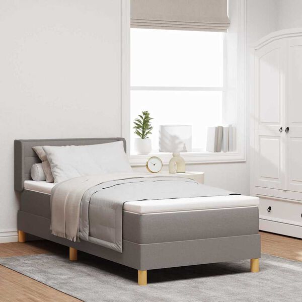 vidaXL Boxspringbett mit Matratze Taupe 200 x 100 cm Stoff