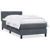 vidaXL Boxspringbett mit Matratze Dunkelgrau 80x210 cm Samt