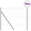 vidaXL Zaunpfosten Grau 10 x 1,5 m (50 mm Maschenweite) Stahl und PVC