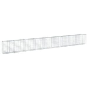 vidaXL Gabione mit Deckel 900x50x100 cm Verzinktes Eisen