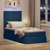 vidaXL Bett mit Stauraum und LED mit LED Blau 90 x 200 cm Polyester