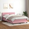 vidaXL Boxspringbett mit Matratze Rosa 140x210 cm Samt