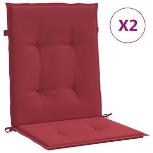 vidaXL Gartenstuhlauflagen f&uuml;r Niedriglehner 2 Stk. Weinrot 100x50x3cm