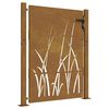 vidaXL Gartentor 100x150 cm Cortenstahl Gras-Design
