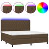 vidaXL Boxspringbett mit Matratze & LED Dunkelbraun 200x200 cm Stoff