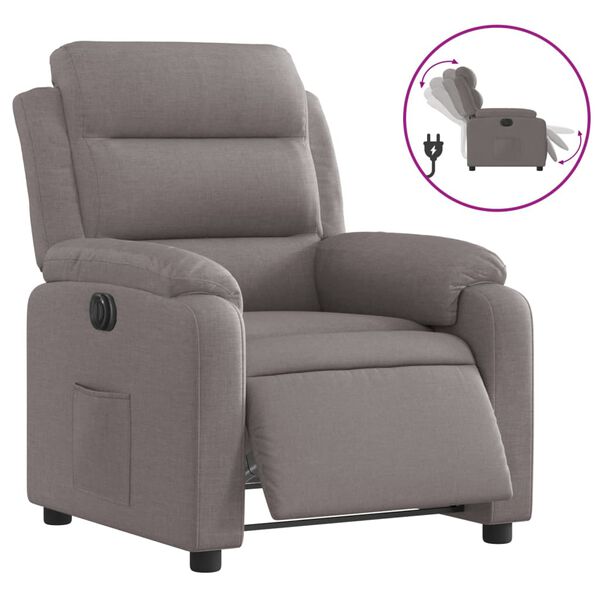 vidaXL Relaxsessel Elektrisch Taupe Stoff