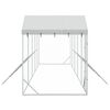 vidaXL Outdoor-Hundezwinger mit Dach Silbern 10x2x2,5 m Stahl Verzinkt