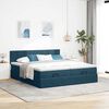 vidaXL Ottoman-Bett mit Matratzen Dunkelblau 160x200 cm Samt