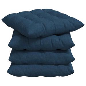 vidaXL Sitzkissen 4 pcs Blau 40 x 40 x 6 cm Stoff