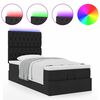 vidaXL Ottoman-Bett mit Matratze & LEDs Schwarz 90x190 cm Stoff