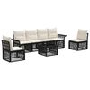 vidaXL Gartensofa-set 7 Stk. Schwarz Poly-Rattan