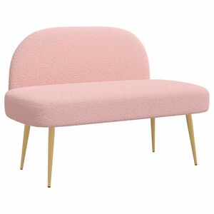 vidaXL Gepolsterte Bank mit R&uuml;ckenlehne Rosa 110 x 60 x 76 cm Boucl&eacute;